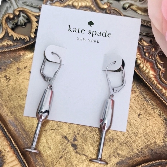 KATE SPADE • Make Magic Champagne Glass Lever-back Earrings - Picture 5 of 5